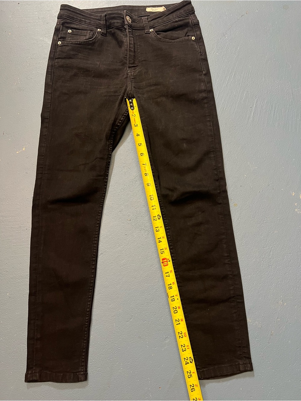 Women's Black Mixed Wash‎ High Waisted Skinny Jeans Size 12 Short - Picture 5 of 6
